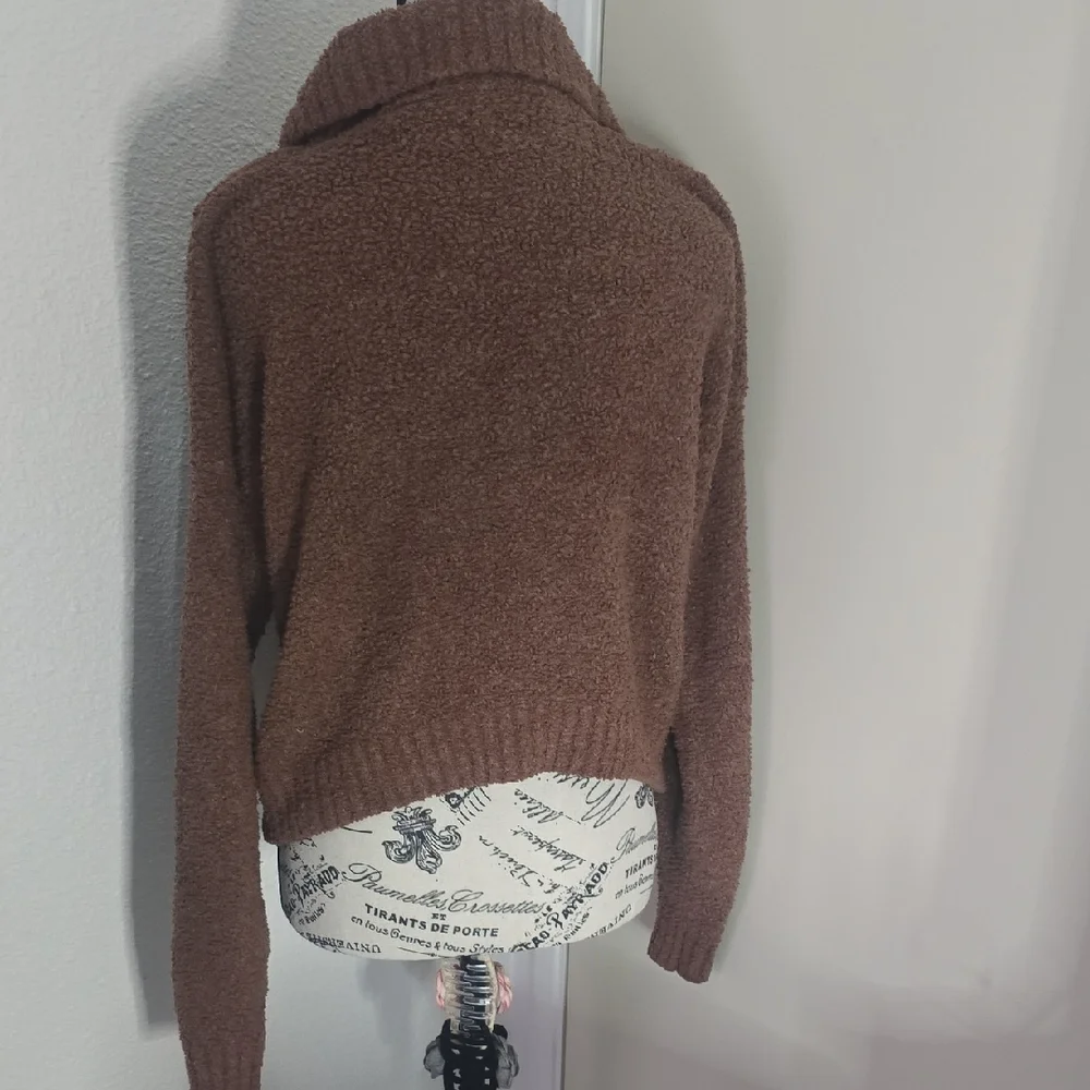 Hollister Cozy Soft Brown Half-Zip Women's Sweater (EUC)(S)✨️🤎✨️ - Picture 5 of 6